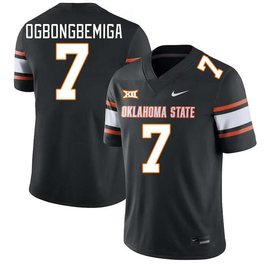 Oklahoma State Cowboys #7 Amen Ogbongbemiga College Football Jerseys Stitched Sale-Black